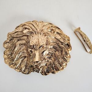 MIMI DI N Oversized Lion Head Belt Buckle 1987 Hard To Find Vintage